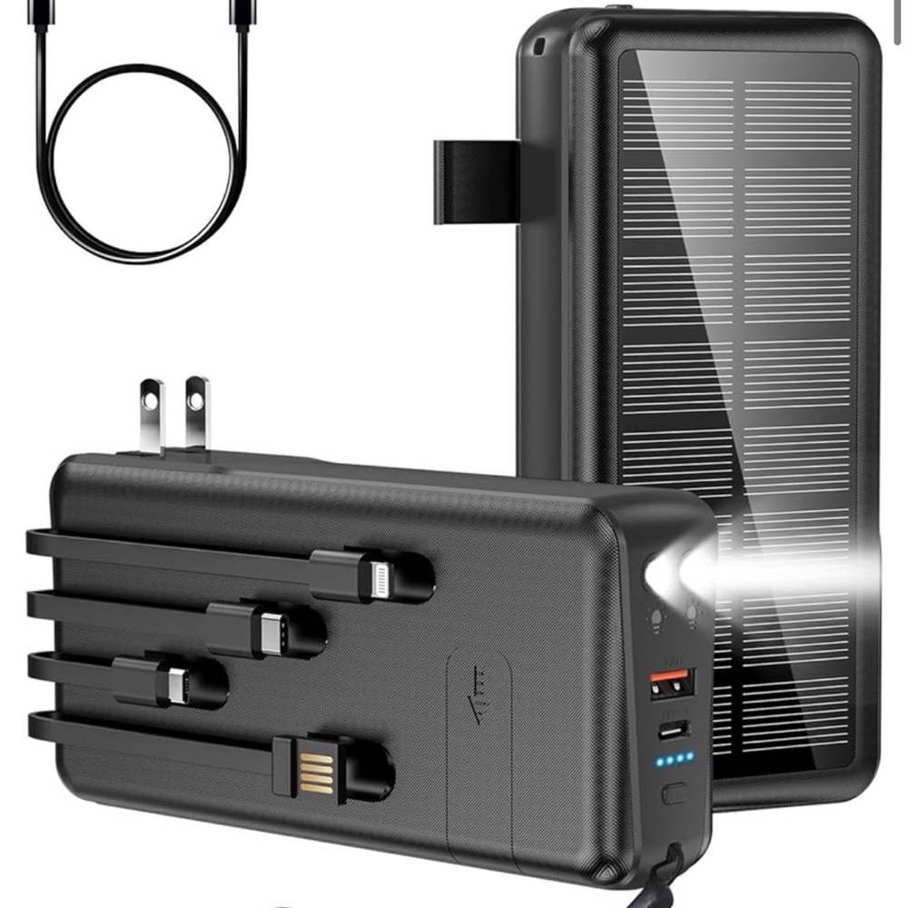Black Solar Power Bank with Multiple Outputs - Picture 5 of 9